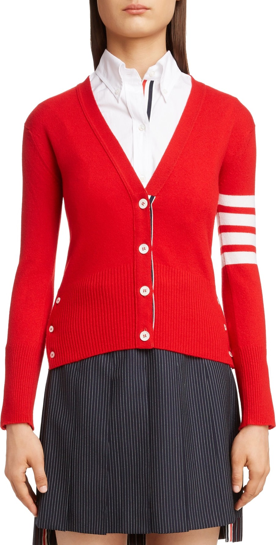 Thom Browne 4-Bar Cashmere Cardigan