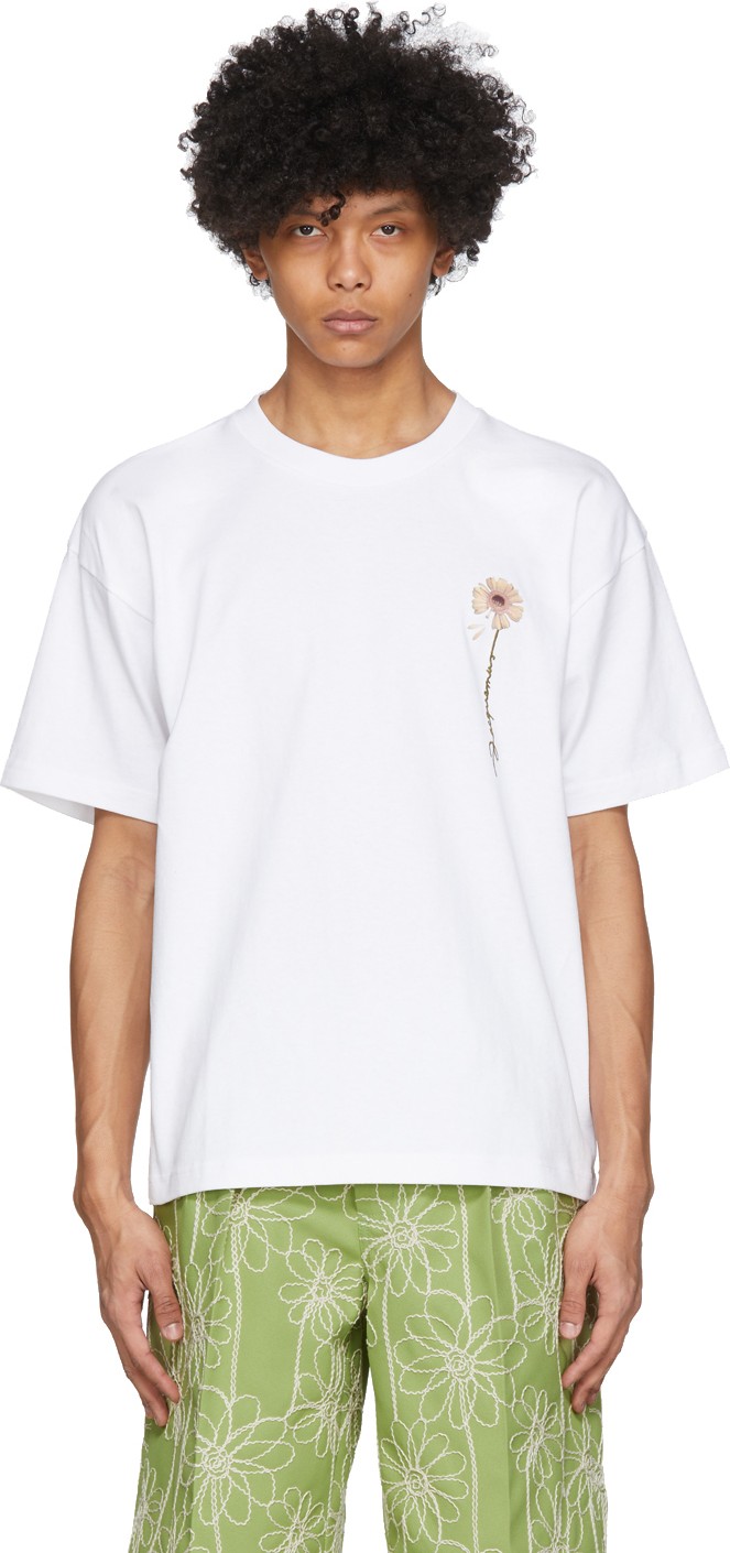 Jacquemus White 'Le T-Shirt Fleur' T-Shirt