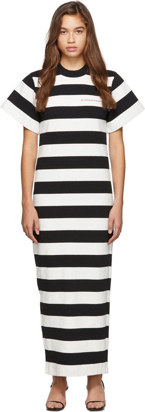Alexander Wang Black & White Striped 'Chynatown' Dress