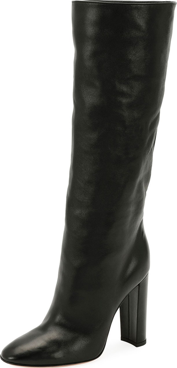 Gianvito Rossi Laura Slouchy Leather Knee Boot