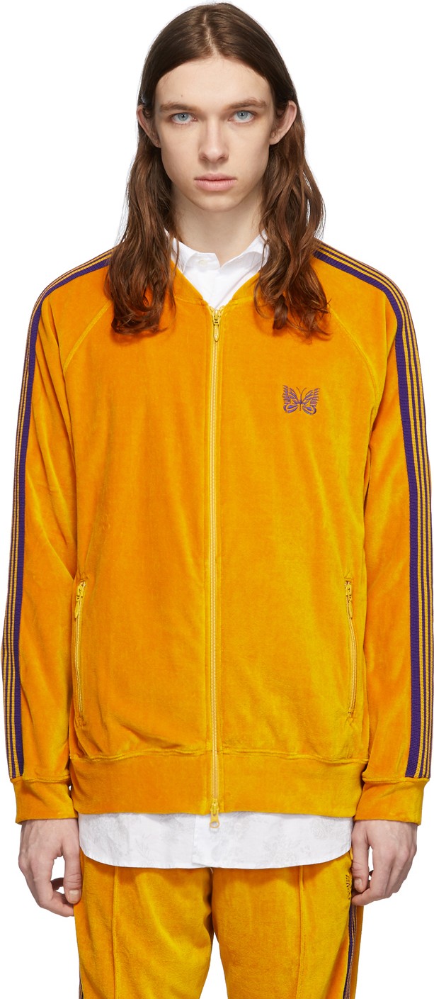 Needles Orange Velour Track Jacket
