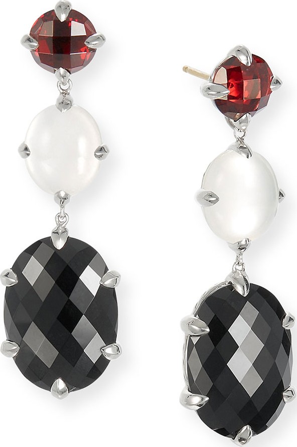 David Yurman Chatelaine Triple Drop Earrings, Onyx