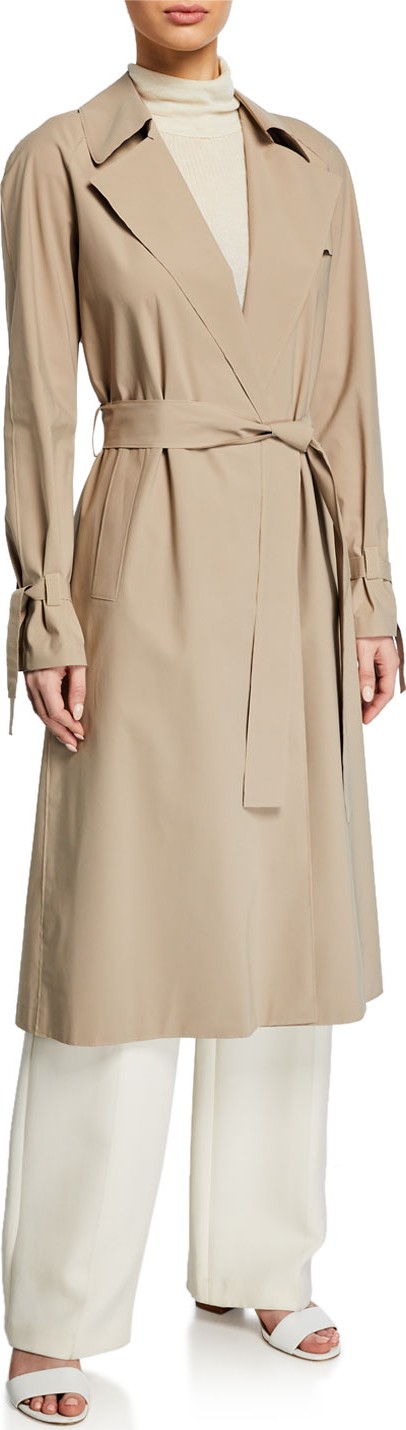 Harris Wharf London Raglan Light Trench Coat w/ Tie Cuffs