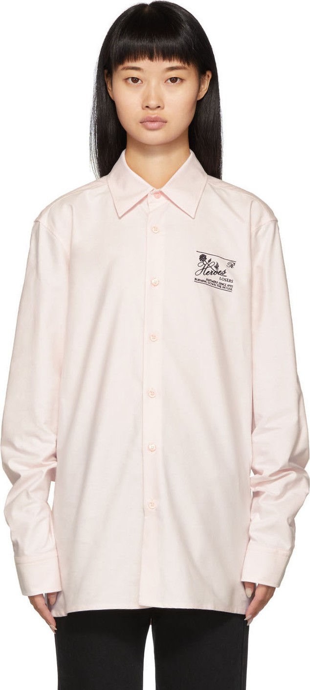 Raf Simons Pink Embroidered Slim Fit Collar