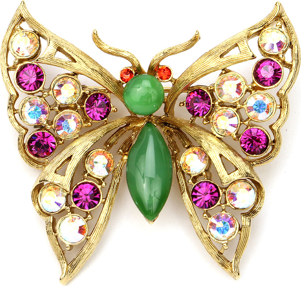 Ben-Amun Crystal Butterfly Brooch