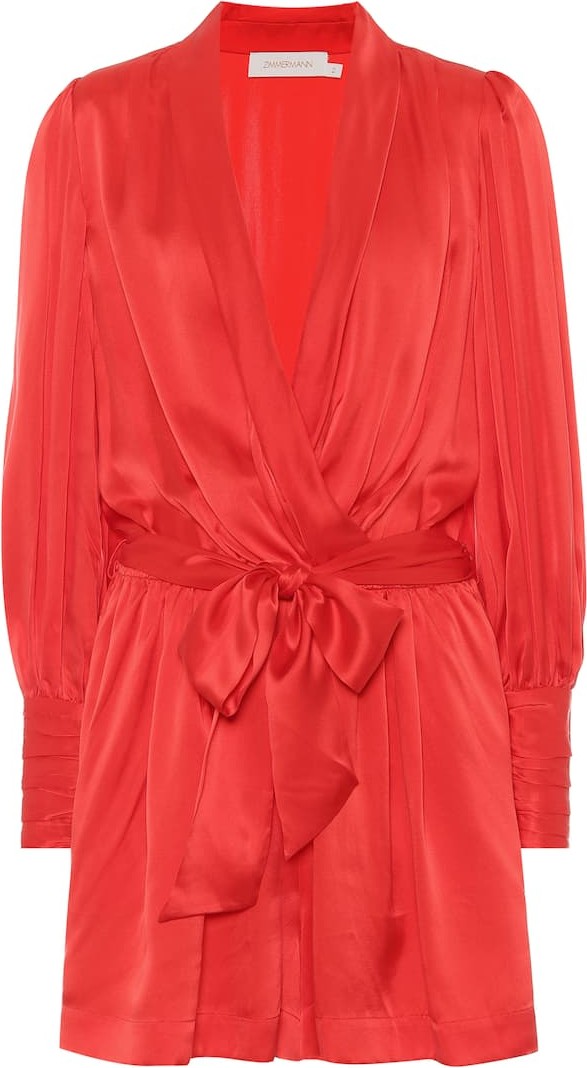Zimmermann Wavelength silk-satin playsuit