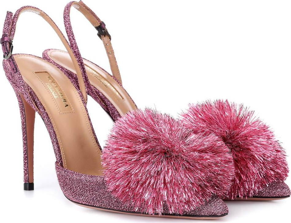 Aquazzura Powder Puff 105 glitter pumps