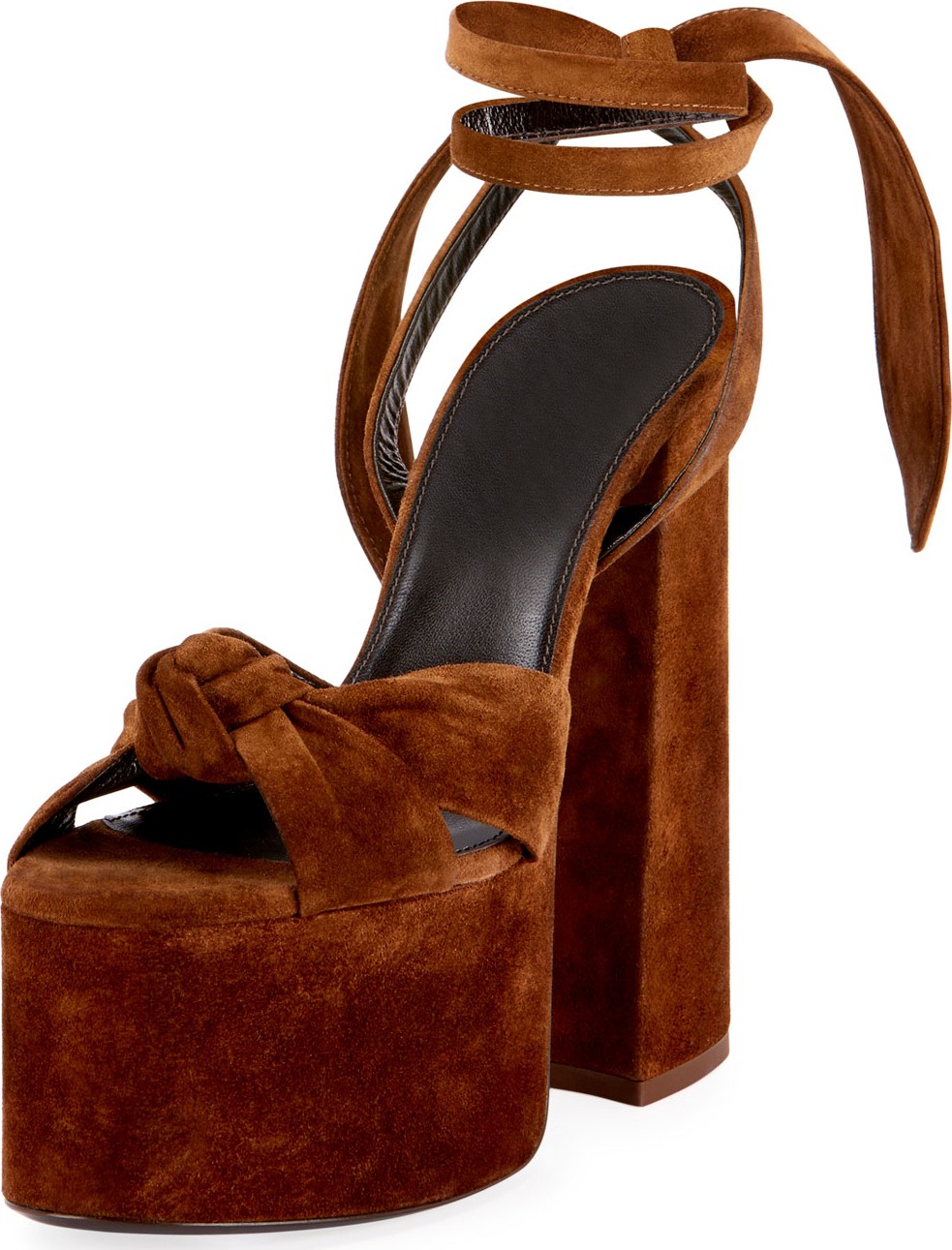 Saint Laurent Paige Platform Suede Sandals