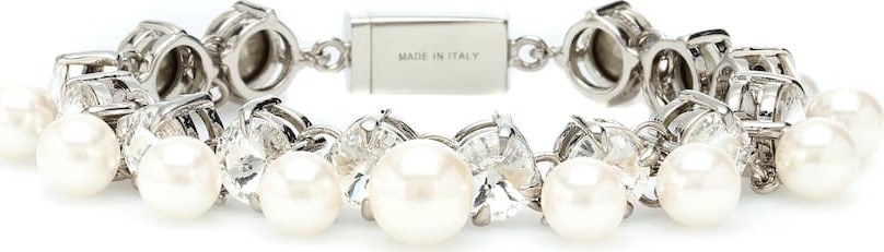 Miu Miu Faux pearl and crystal bracelet