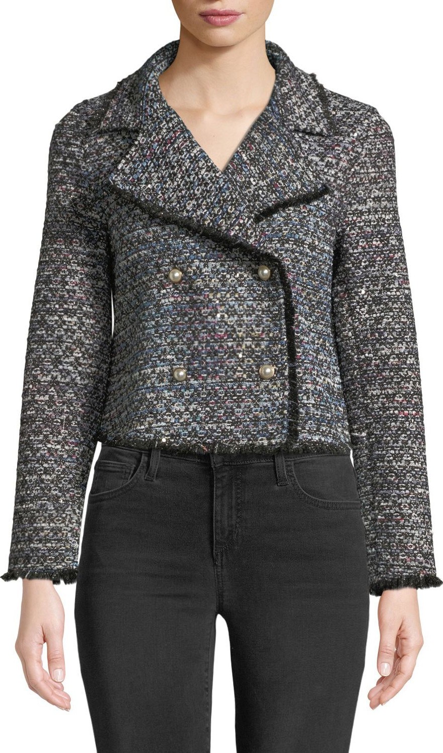cupcakes and cashmere Annica Cropped Tweed Jacket