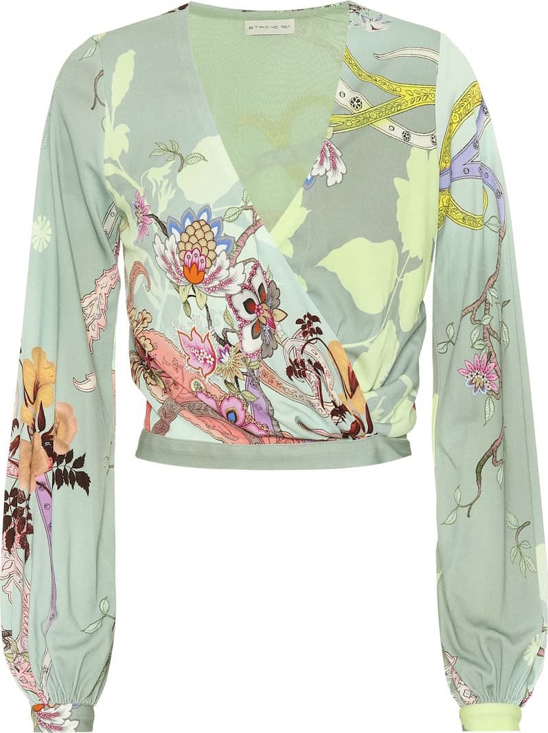Etro Printed silk-blend top