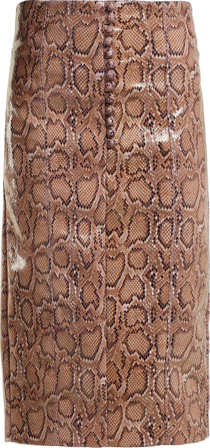 Hillier Bartley Python-effect faux-leather pencil skirt