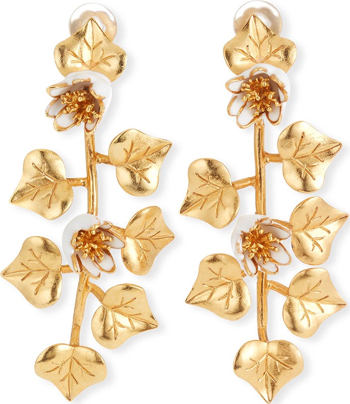 Oscar De La Renta Ivy Clip-On Drop Earrings