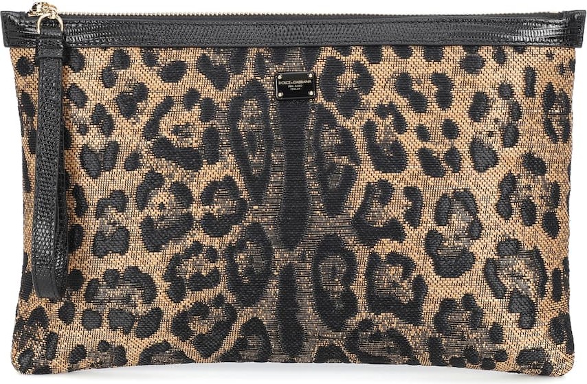 Dolce & Gabbana Leopard jacquard pouch