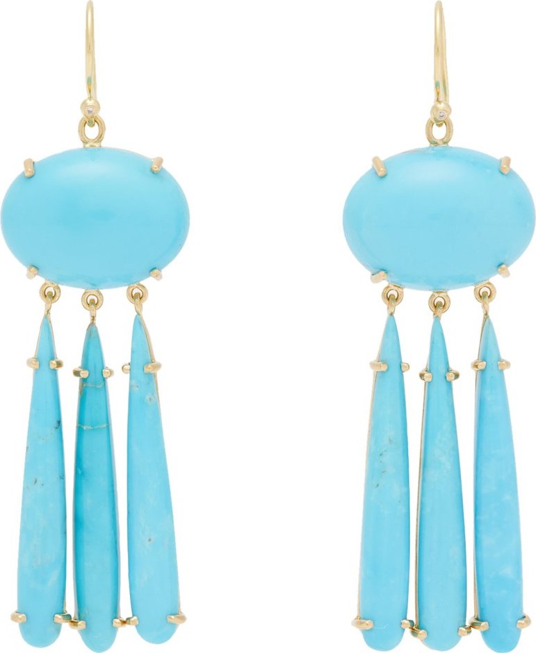 Irene Neuwirth 18kt gold & turquoise drop earrings