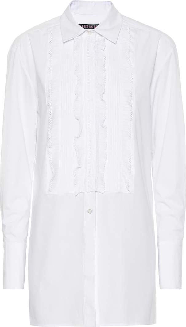Alexachung Lace-trimmed cotton poplin shirt