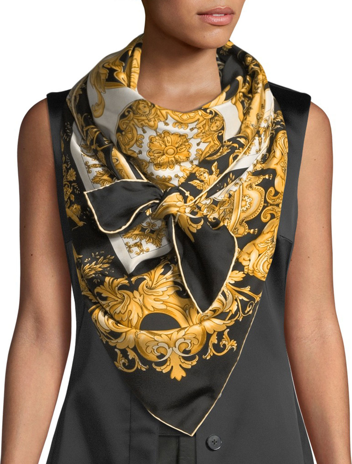 Versace Collection Vogue Logo Print Scarf