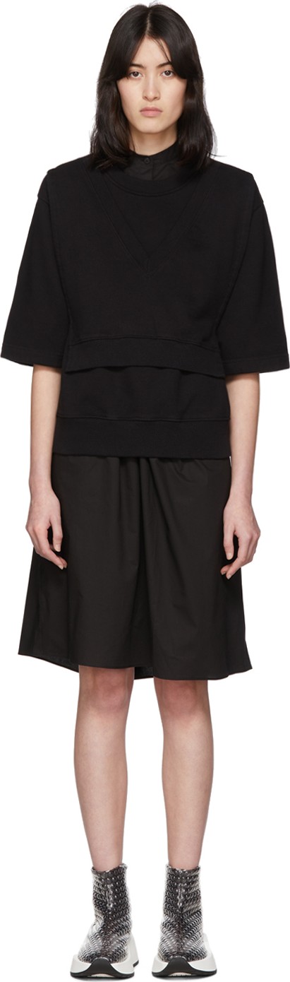 MM6 Maison Margiela Black V-Bib Sweatshirt