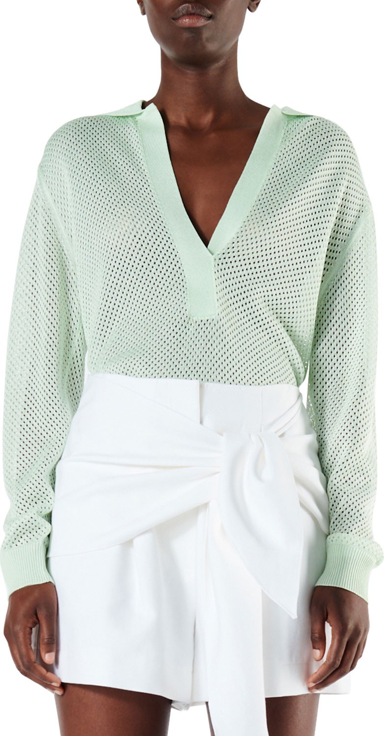 Tibi Compact Cotton Shorts with Removable Tie