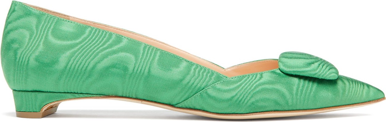 Rupert Sanderson New Aga pebble point-toe moiré flats