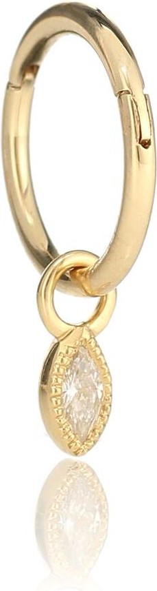 Maria Tash 18kt yellow gold single hoop earring with diamonds