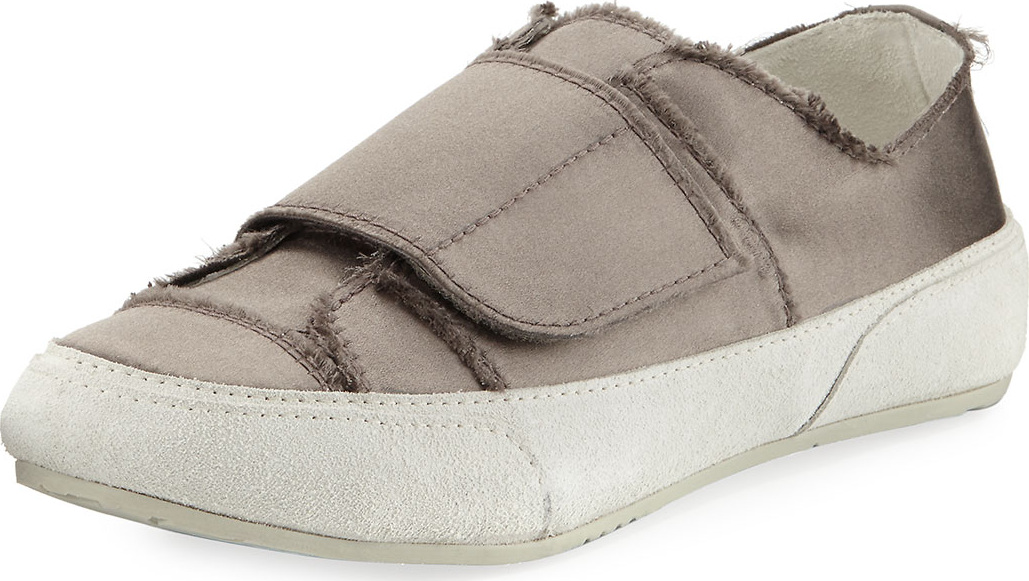 Pedro Garcia Palmira Satin Grip-Strap Sneakers, Truffle