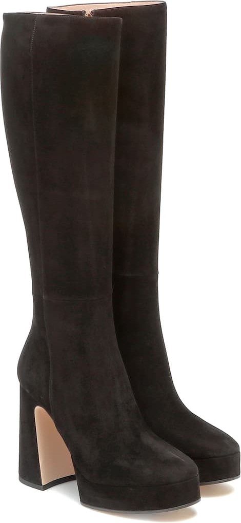 Gucci Suede knee-high platform boots