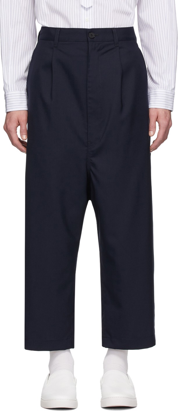 Comme des Garçons Homme Navy Tropical Wool Trousers
