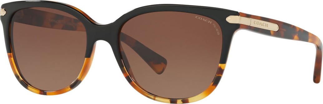 COACH Cat-Eye Sunglasses w/ Logo Plate Temples