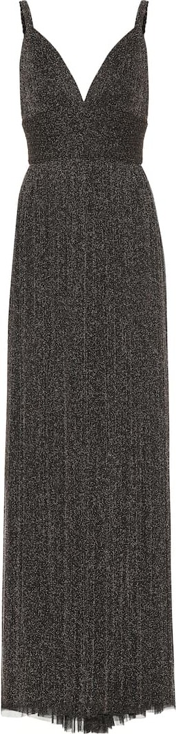 ELIE SAAB Metallic stretch-knit gown