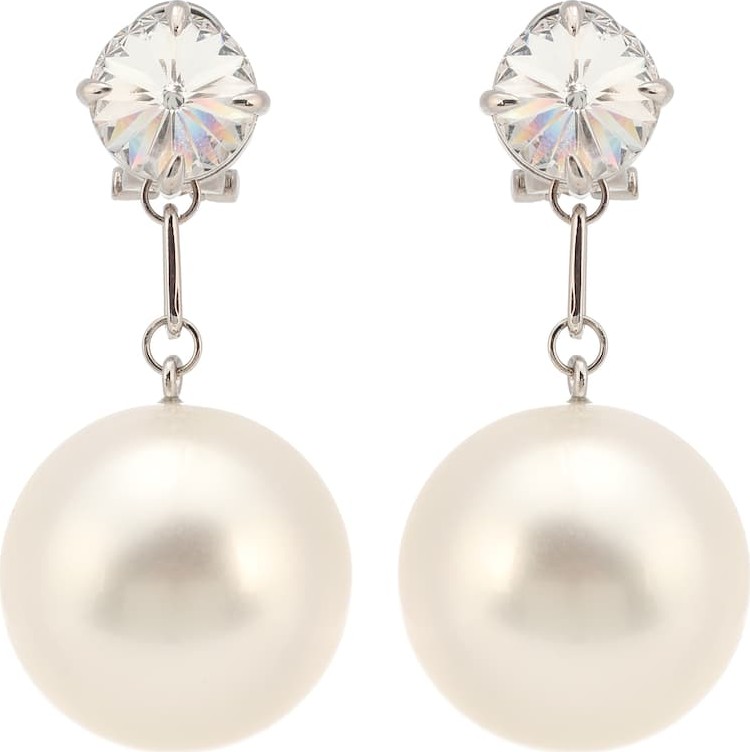 Miu Miu Crystal-embellished clip-on earrings