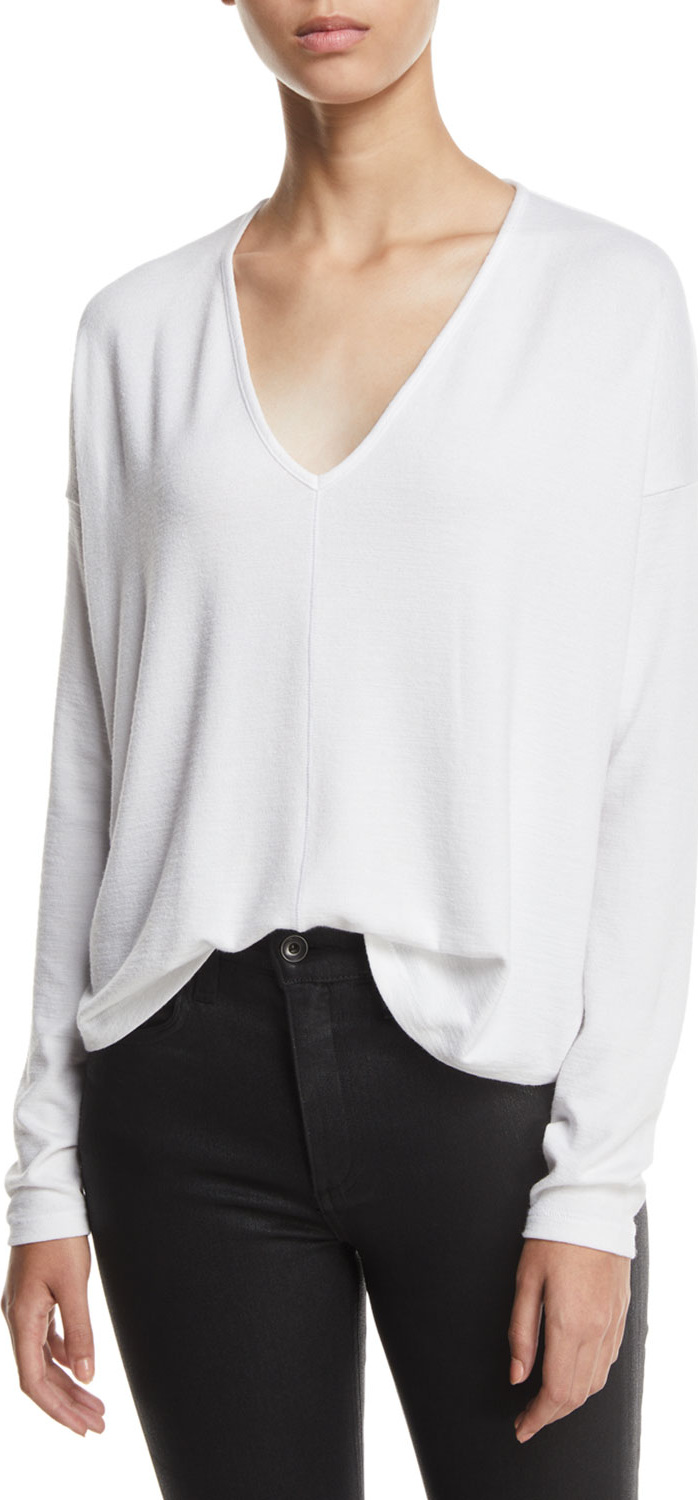 Rag & Bone Hudson Signature Jersey V-Neck Tee