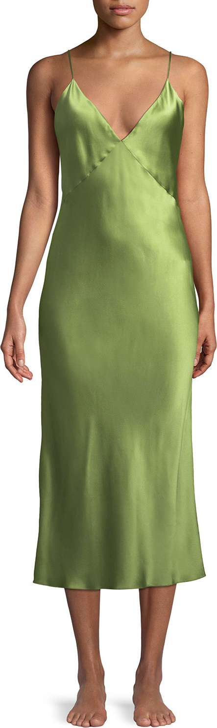 Olivia von Halle Issa Sleeveless Silk Nightgown