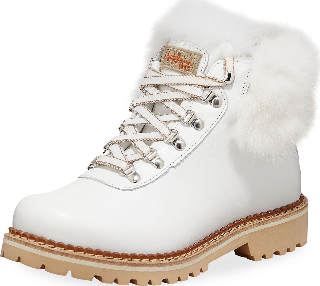 La Montelliana Clara Leather Hiking Boots with Fur