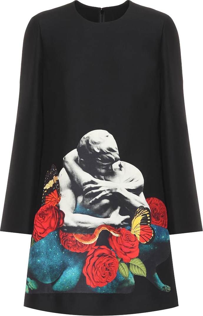 Valentino Printed wool and silk dress