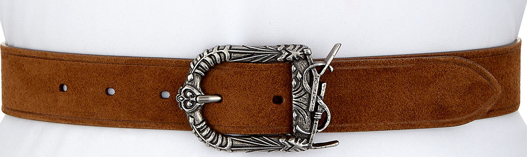 Saint Laurent Monogram YSL Celtic Suede Belt