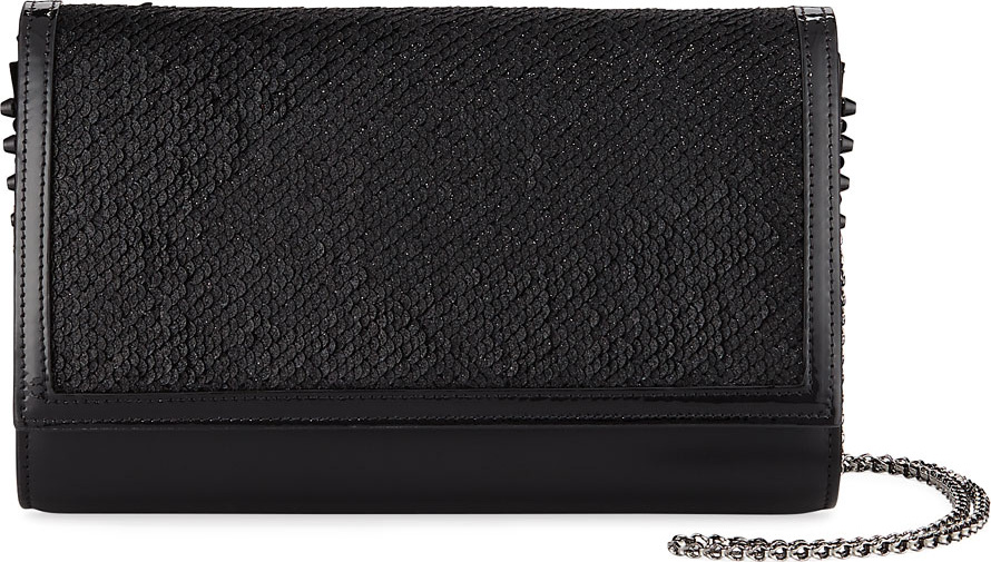 Christian Louboutin Paloma Fold-Over Paillette Clutch Bag
