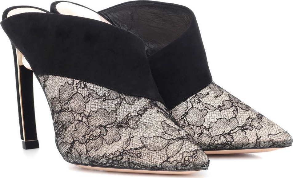 Nicholas Kirkwood Mira Pearl lace and velvet mule