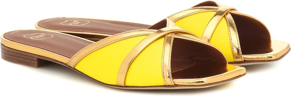 Malone Souliers Perla leather-trimmed satin sandals