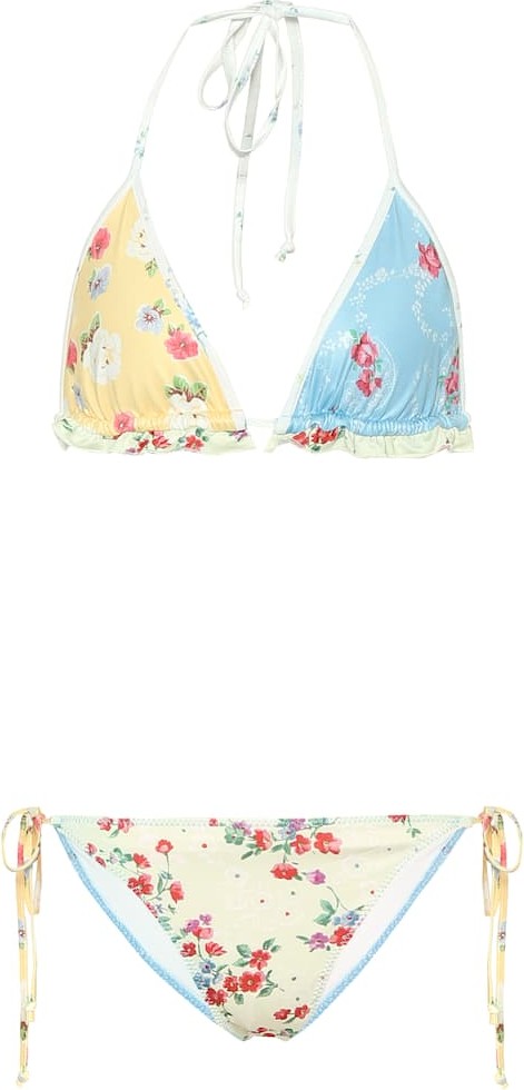 LOVESHACKFANCY Riveria floral triangle bikini