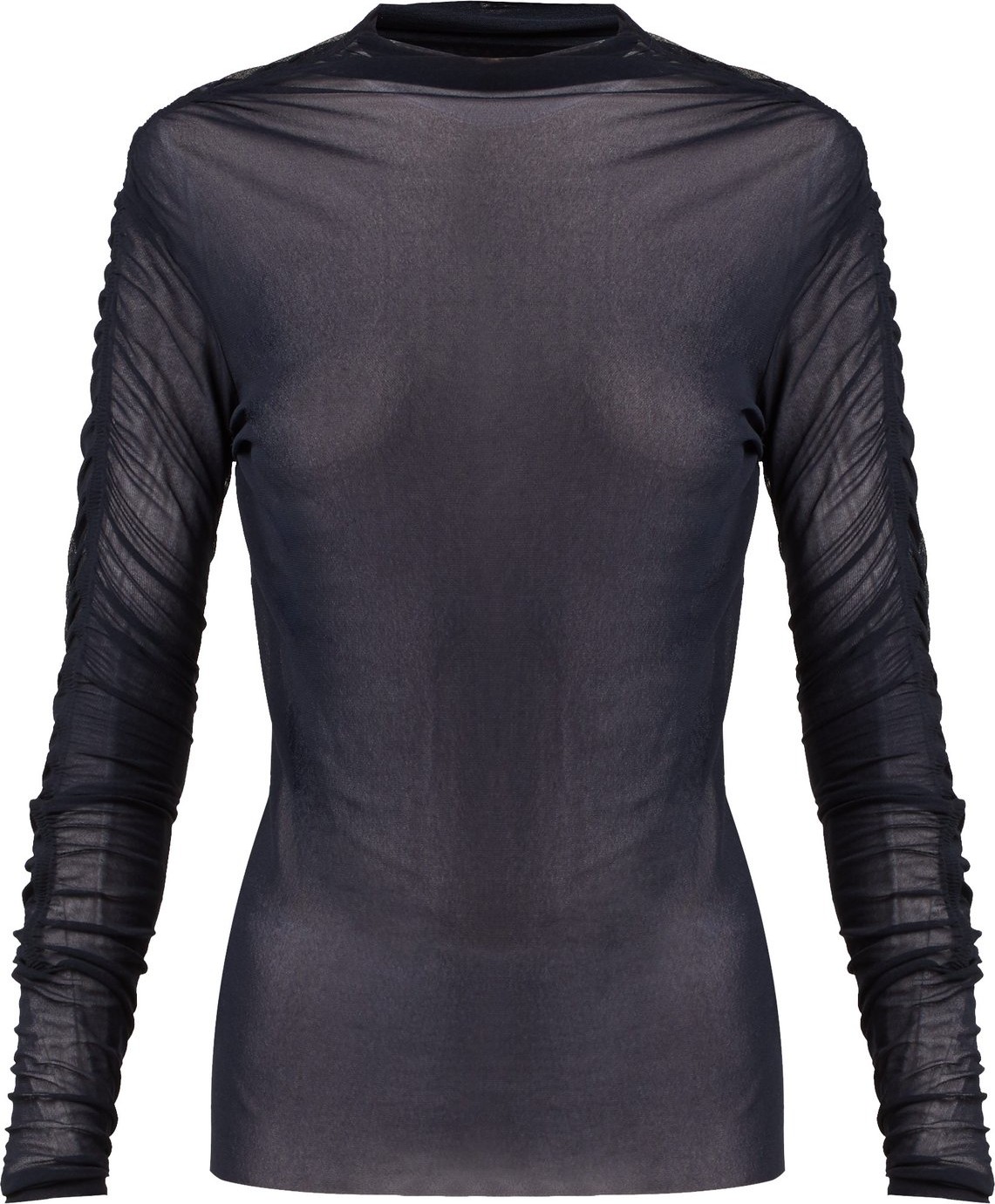 Jil Sander Ruched long-sleeve tulle top