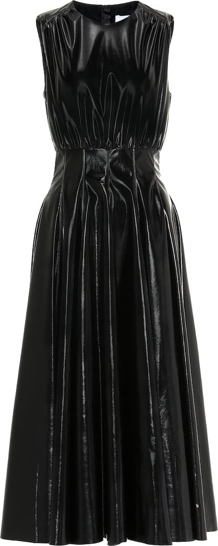 MSGM Faux leather midi dress