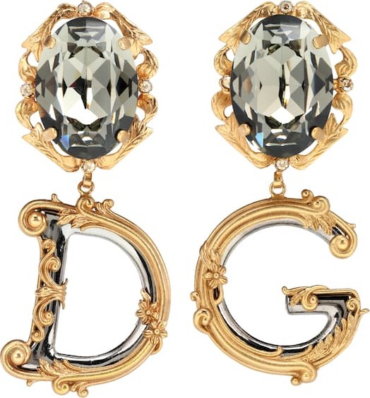 Dolce & Gabbana Crystal-embellished drop earrings