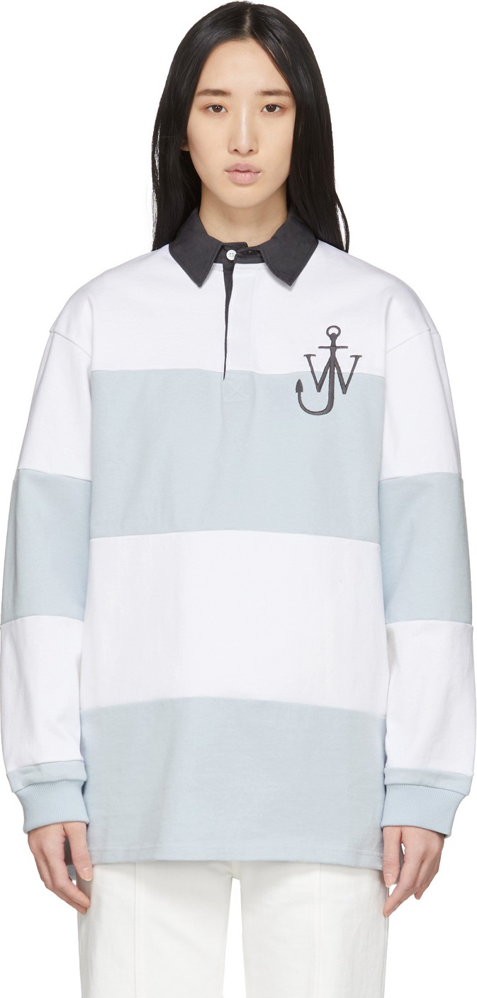 J.W.Anderson Blue & White Polo Ruby Shirt Dress J.W.Anderson Blue & White Polo Ruby Shirt Dress
