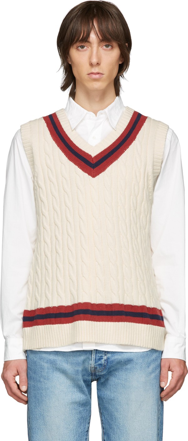 Beams Plus Off-White Cricket Vest