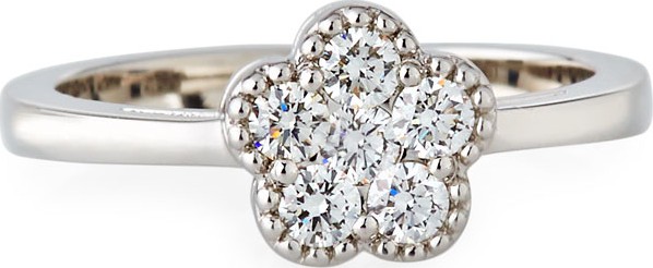 Roberto Coin 18k White Gold Diamond Flower Ring