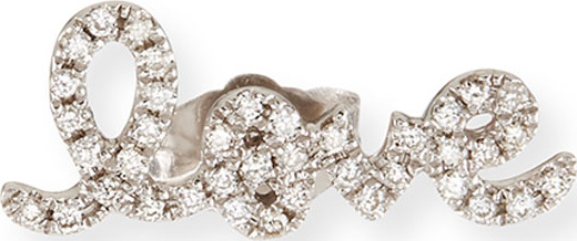 Sydney Evan Pave Diamond Love Single Stud Earring