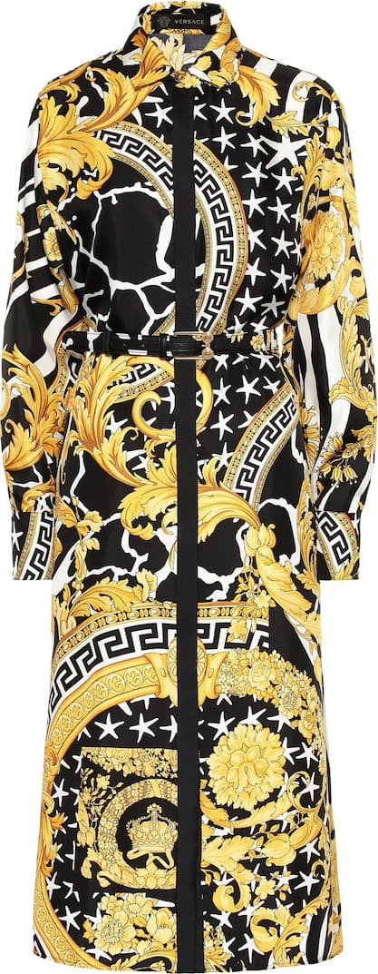 Versace Baroque silk midi dress
