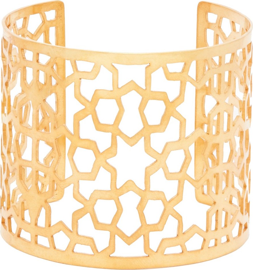 Pippa Small Firbaa laser-cut gold-vermeil cuff
