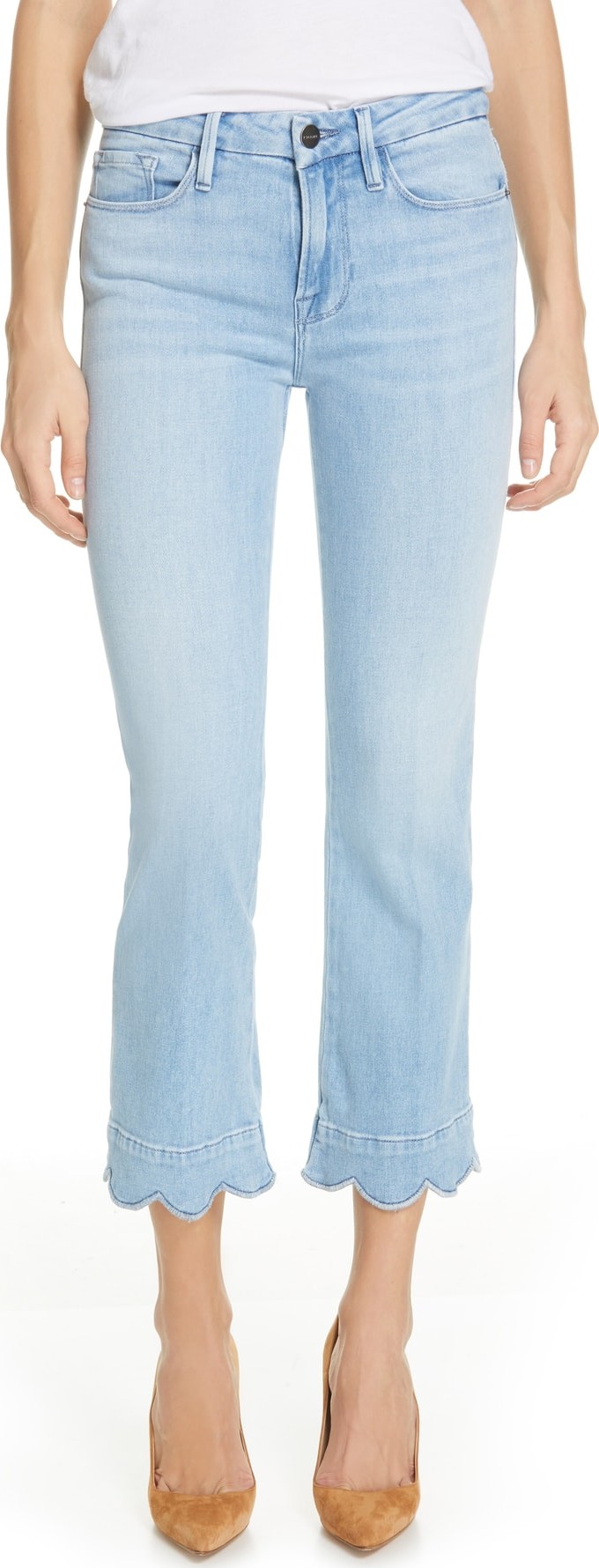 FRAME DENIM Le Crop Mini Boot Scallop Hem Jeans
